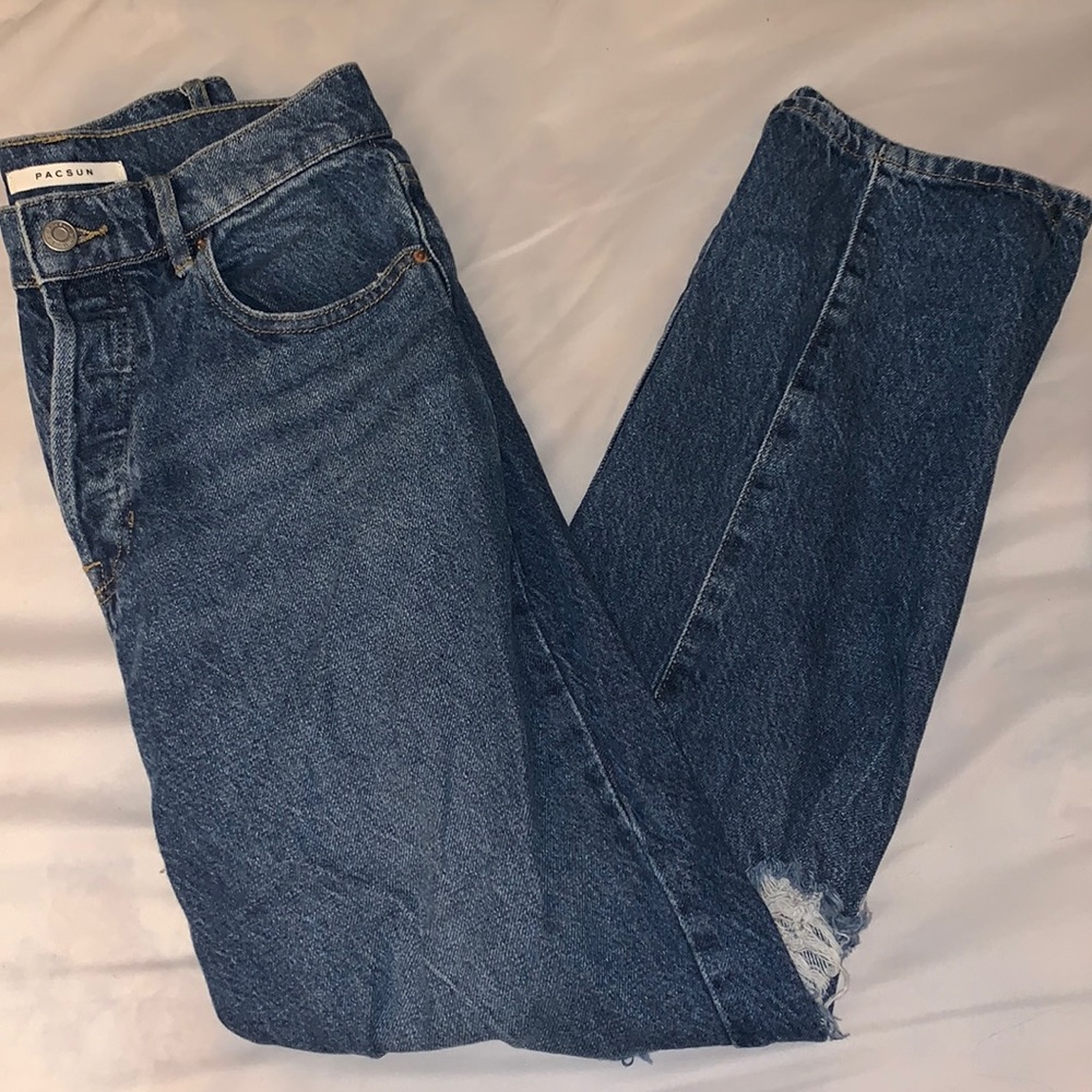 PacSun straight leg high rise ripped jeans